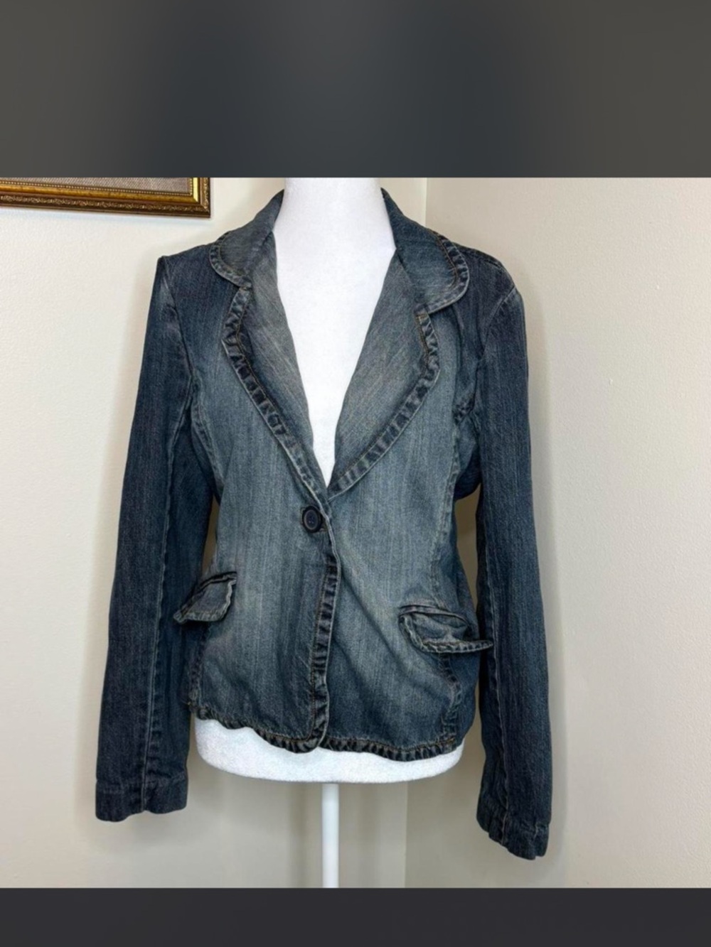 Mossimo Supply Co. Dark Wash Denim Blazer Jacket